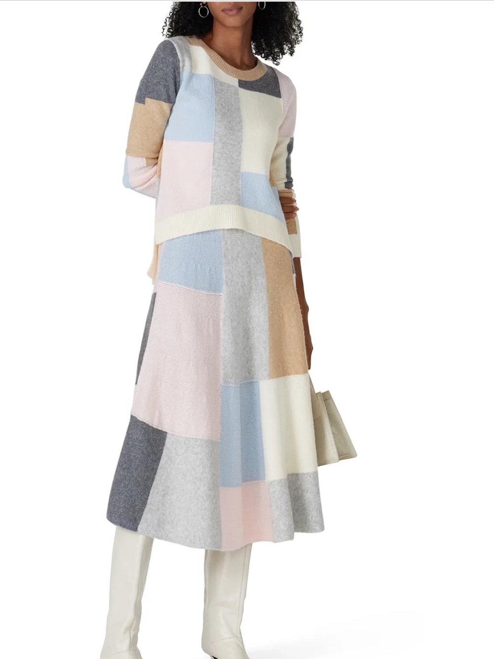 Adam Lippes X RTR Pastel Skirt and Sweater Set